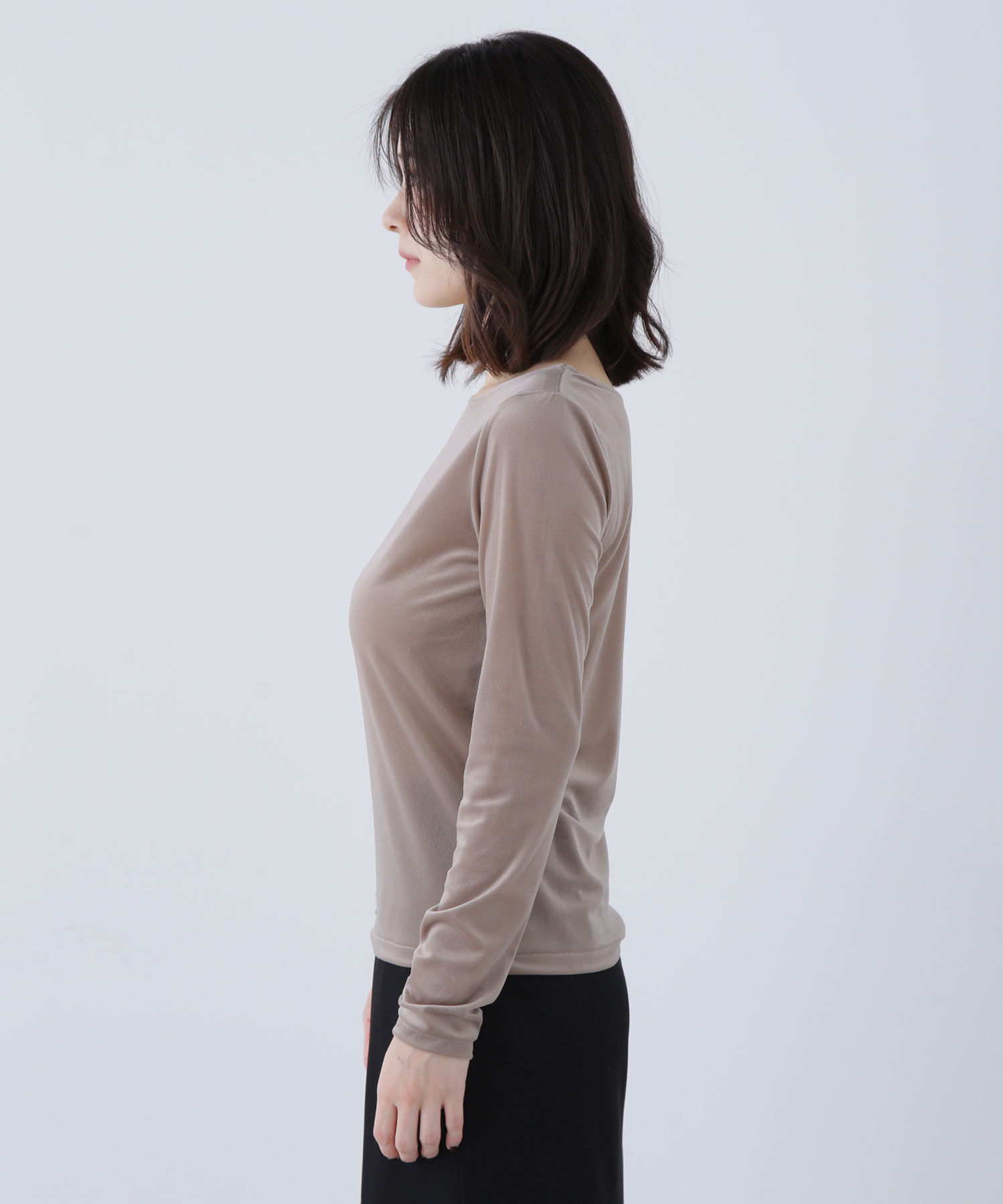  「ベロアボートネックカットソー」|Tシャツ・カットソー|