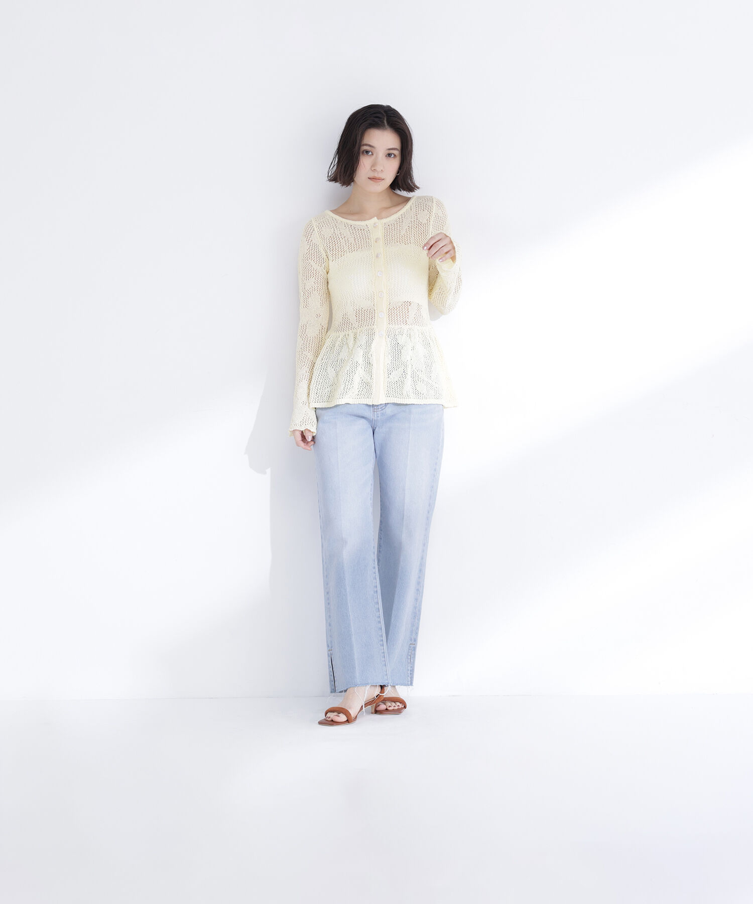  「サイドスリットストレートデニムパンツ」|その他|