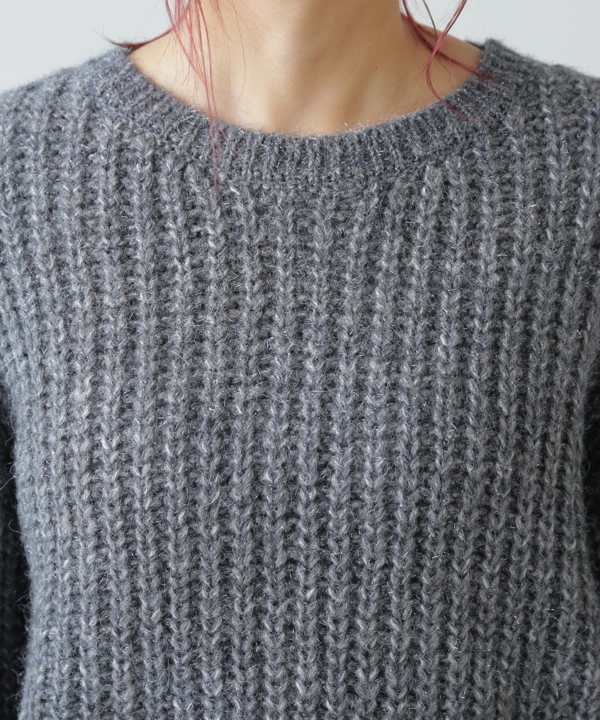  「袖ボリューム畦ラメニット」|ニット・セーター|