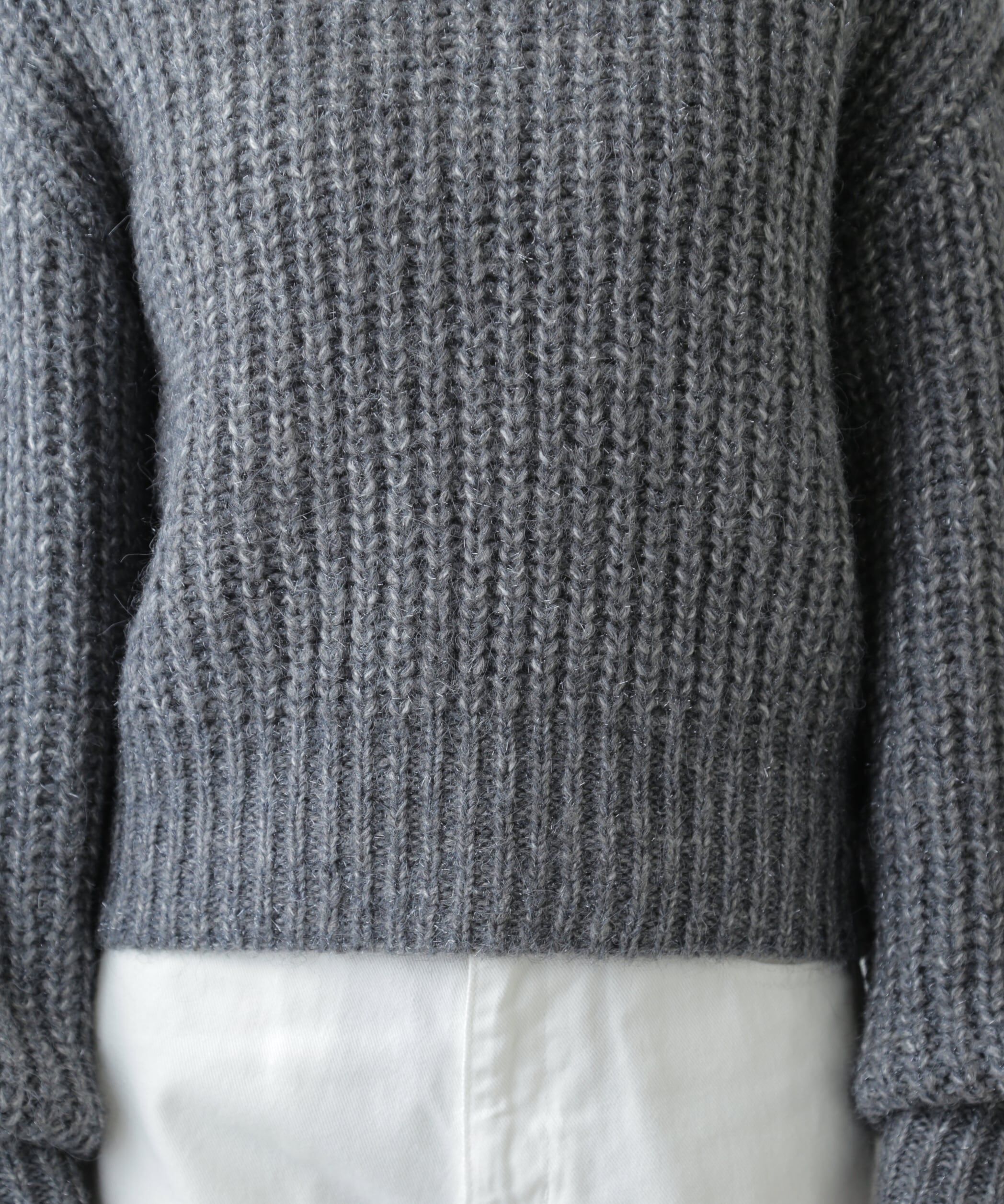  「袖ボリューム畦ラメニット」|ニット・セーター|