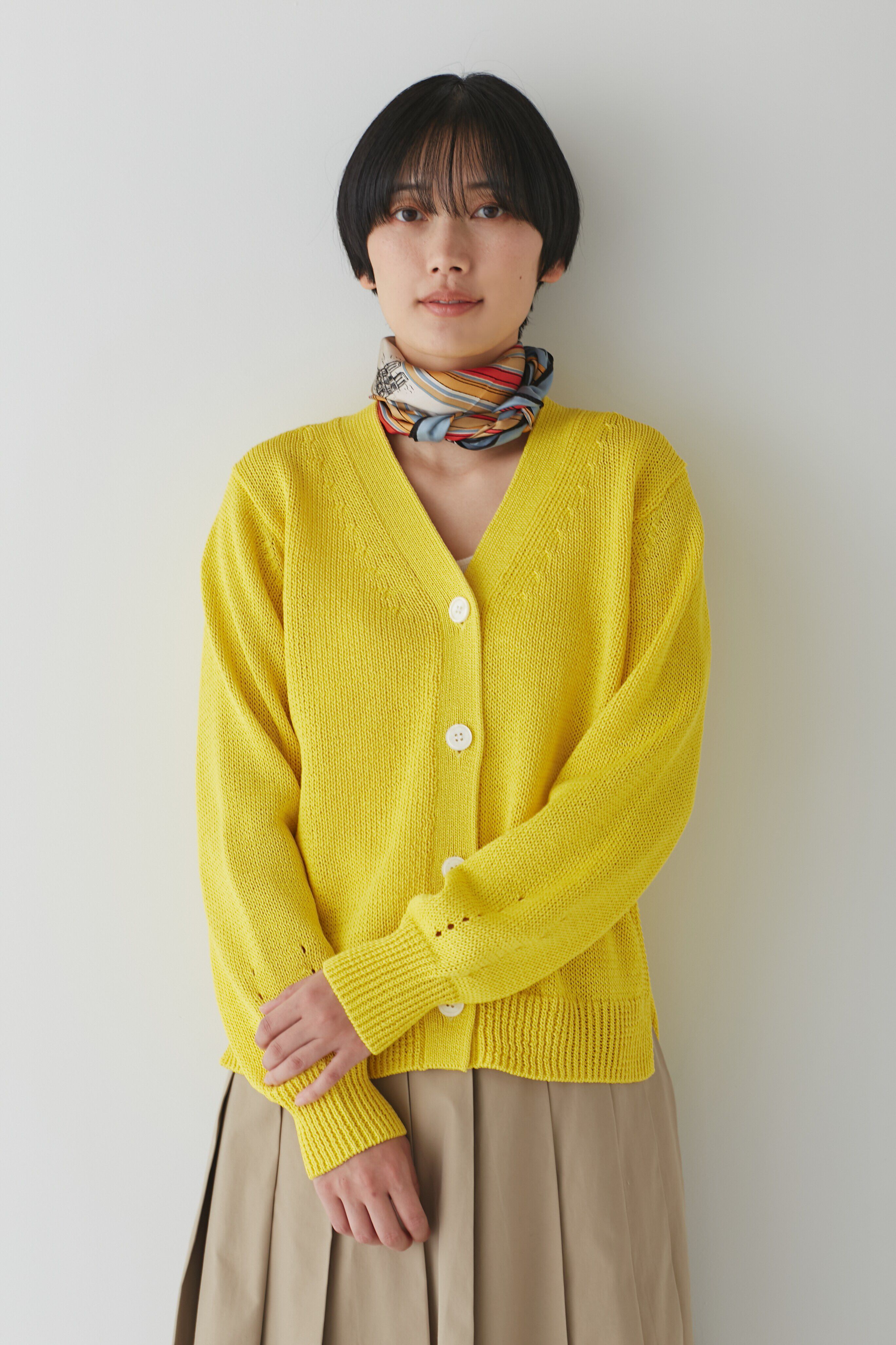  「◆ギマコットンカーディガン」|ニット・セーター|イエロー