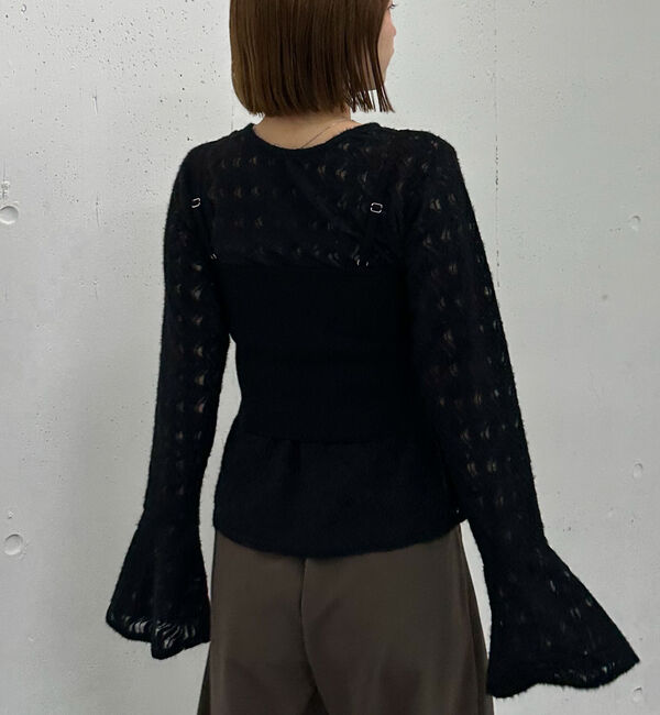 archives「ニットビスチェｘ起毛レースブラウスＳＥＴ」|カーディガン|