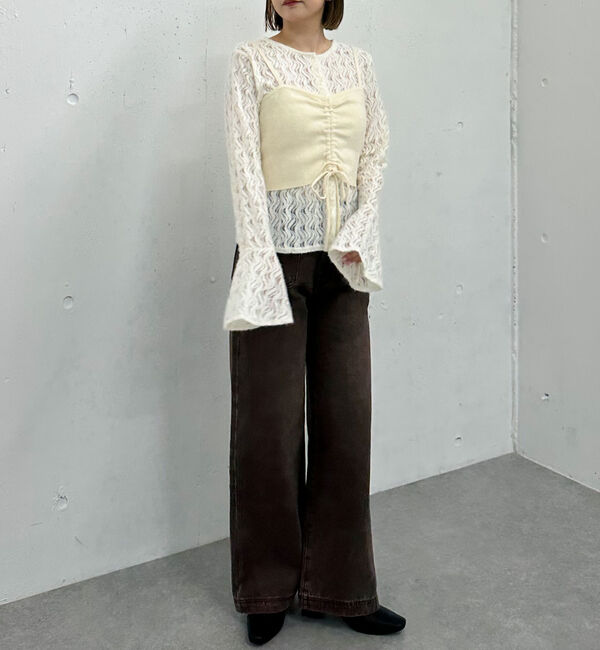 archives「ニットビスチェｘ起毛レースブラウスＳＥＴ」|カーディガン|