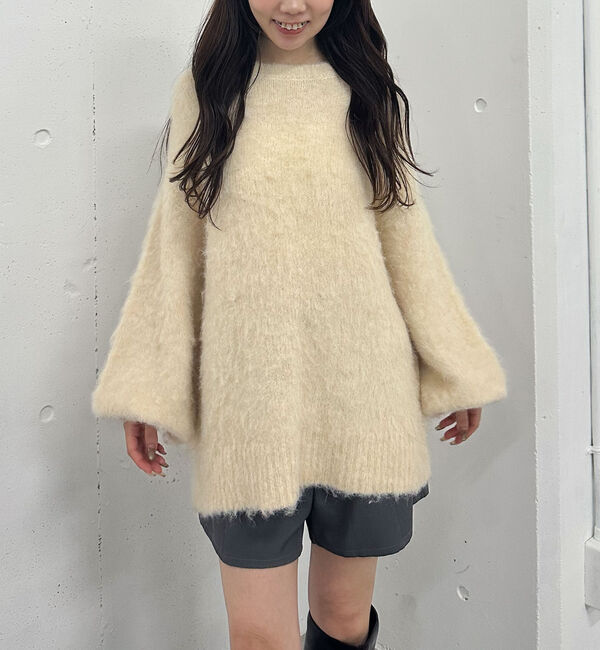 archives「バックレースアップブラッシュニットプルオーバー」|ニット・セーター|IVORY