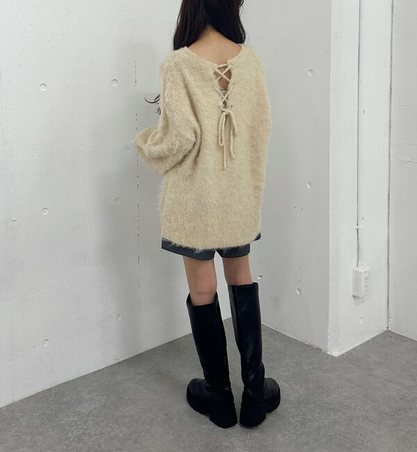 archives「バックレースアップブラッシュニットプルオーバー」|ニット・セーター|