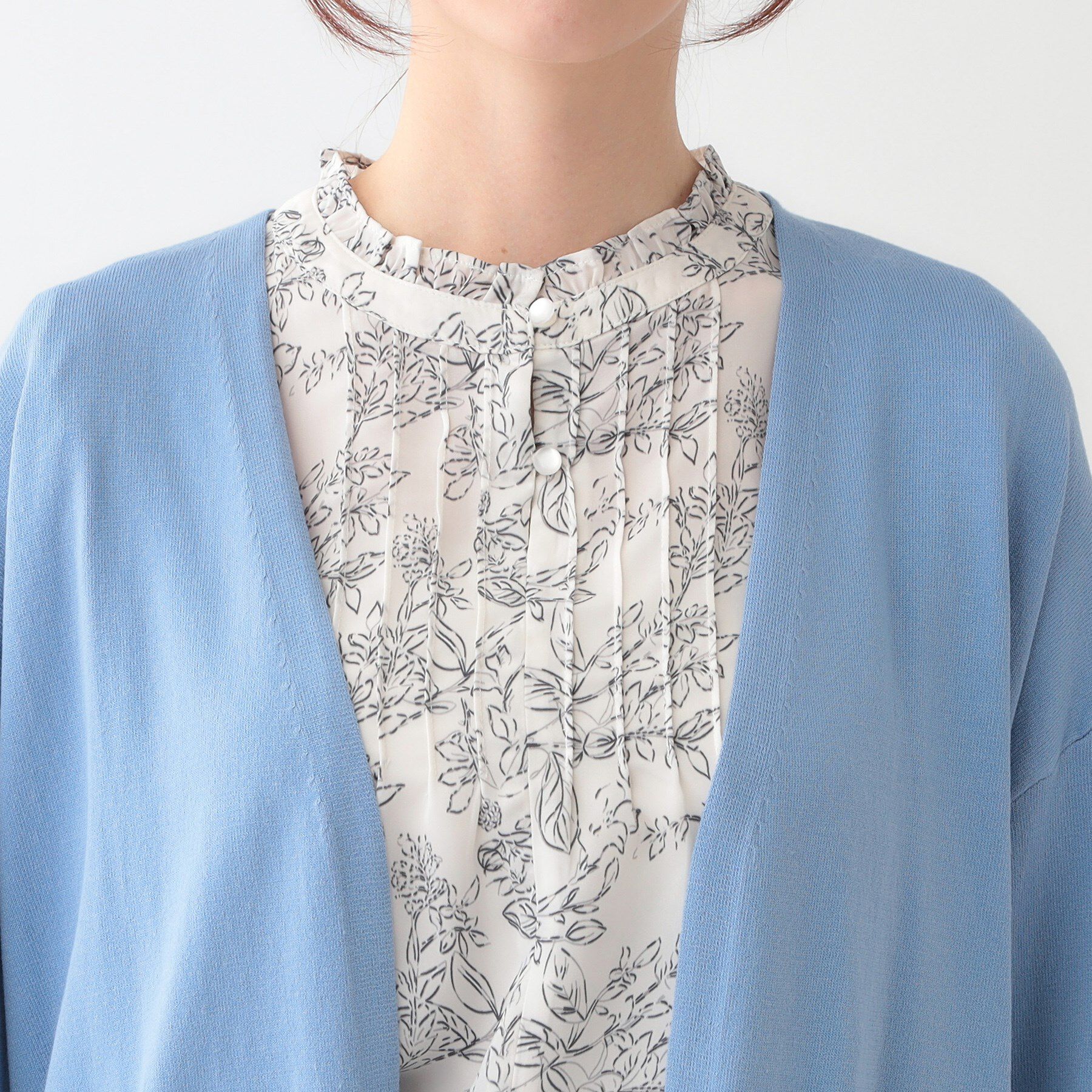 SHOO･LA･RUE「【S-LL】リブのラメが華やかな トッパー ニットカーディガン」|カーディガン|