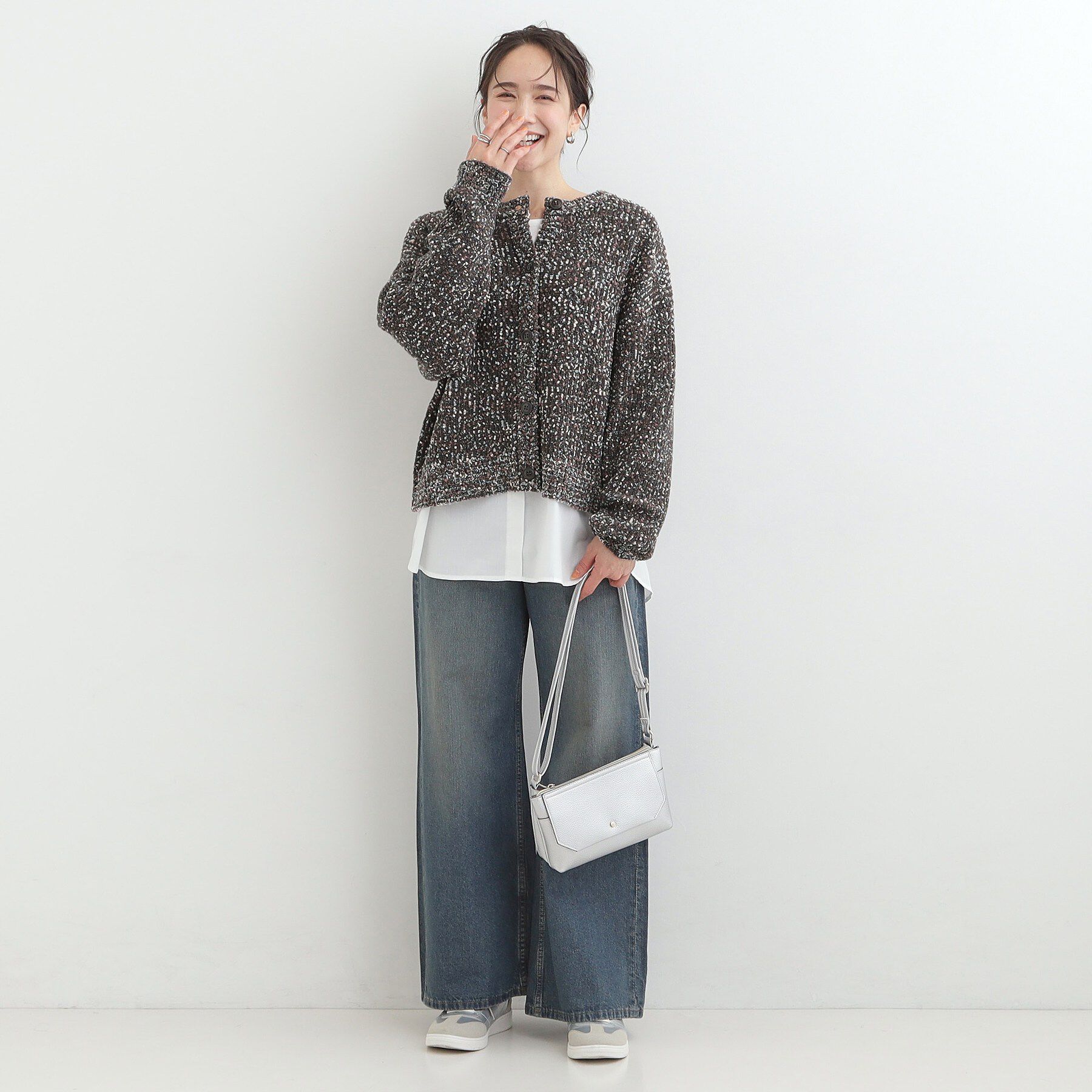 SHOO･LA･RUE「【洗濯機可/前後2WAY】ぽこぽこニットカーディガン」|カーディガン|