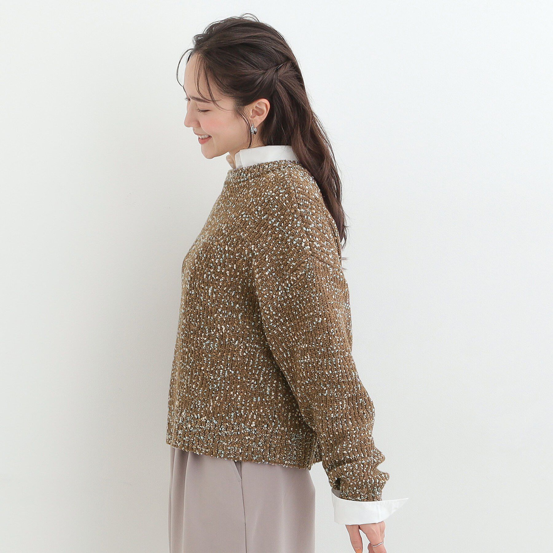 SHOO･LA･RUE「【洗濯機可/前後2WAY】ぽこぽこニットカーディガン」|カーディガン|