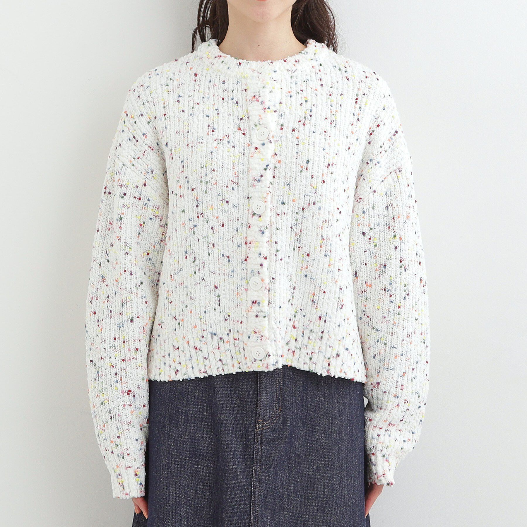 SHOO･LA･RUE「【洗濯機可/前後2WAY】ぽこぽこニットカーディガン」|カーディガン|