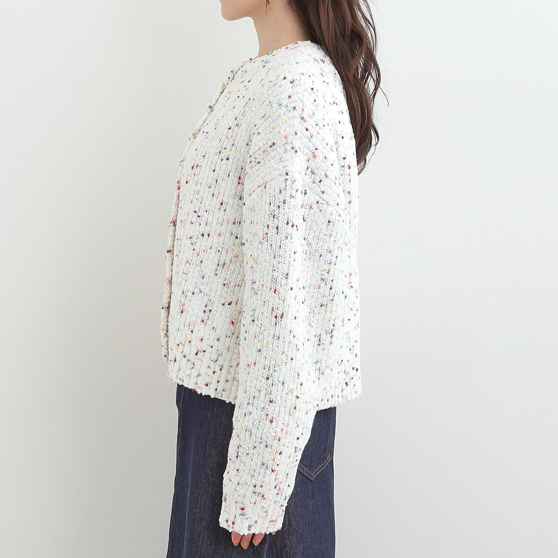 SHOO･LA･RUE「【洗濯機可/前後2WAY】ぽこぽこニットカーディガン」|カーディガン|