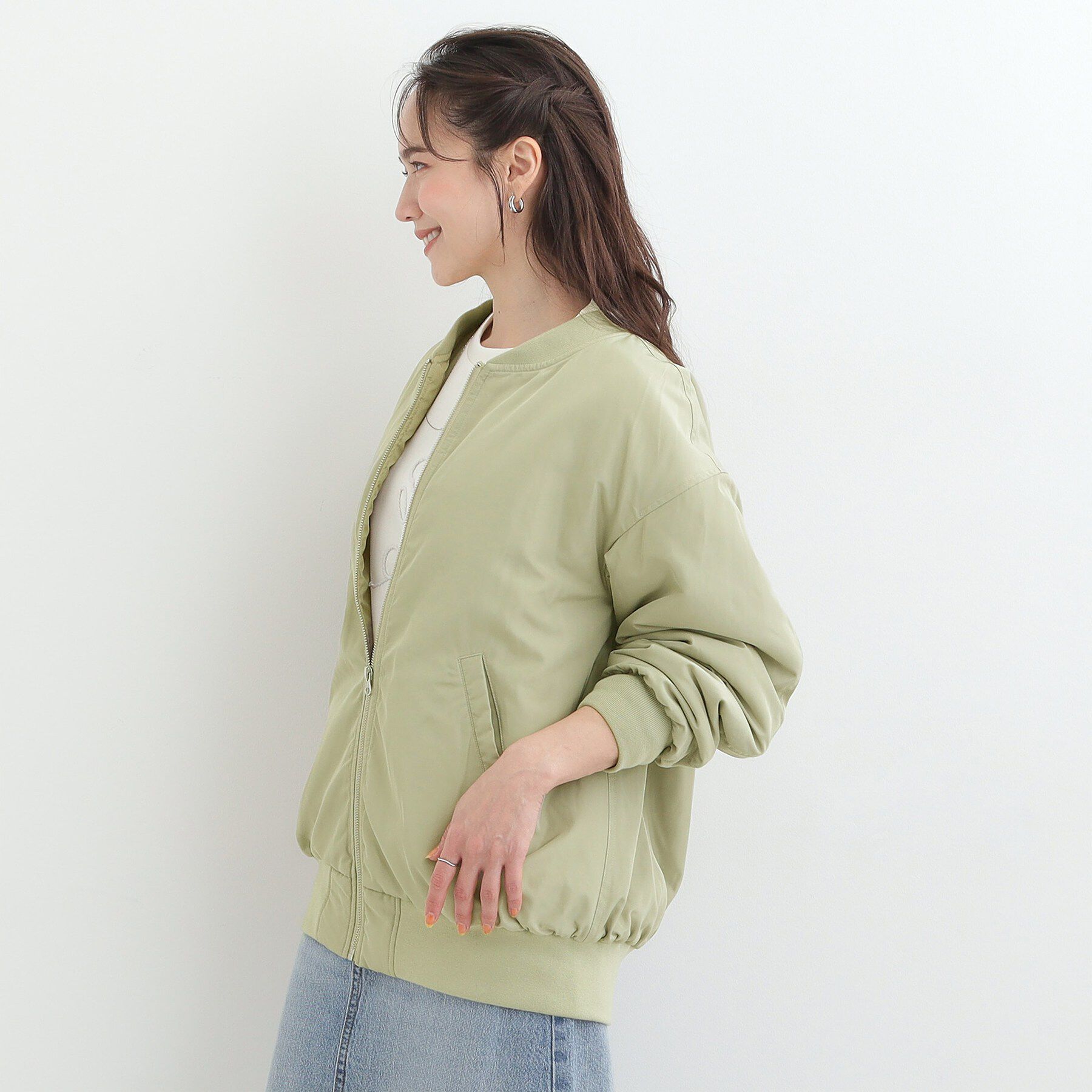 SHOO･LA･RUE「【S-LL】BIGシルエット MA－1ブルゾン」|ブルゾン・スタジャン|