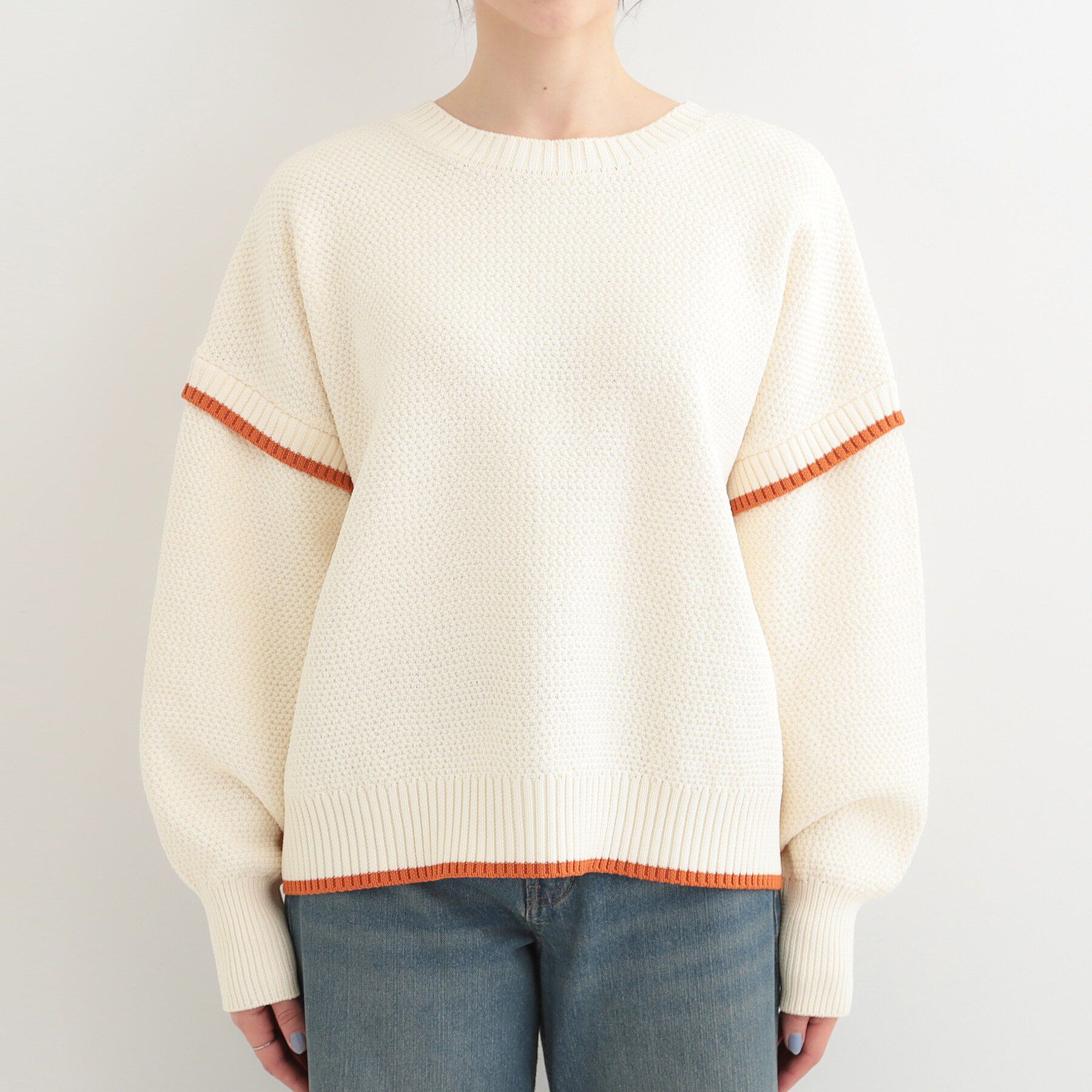 SHOO･LA･RUE「【前後2WAY】配色パイピングニット」|ニット・セーター|