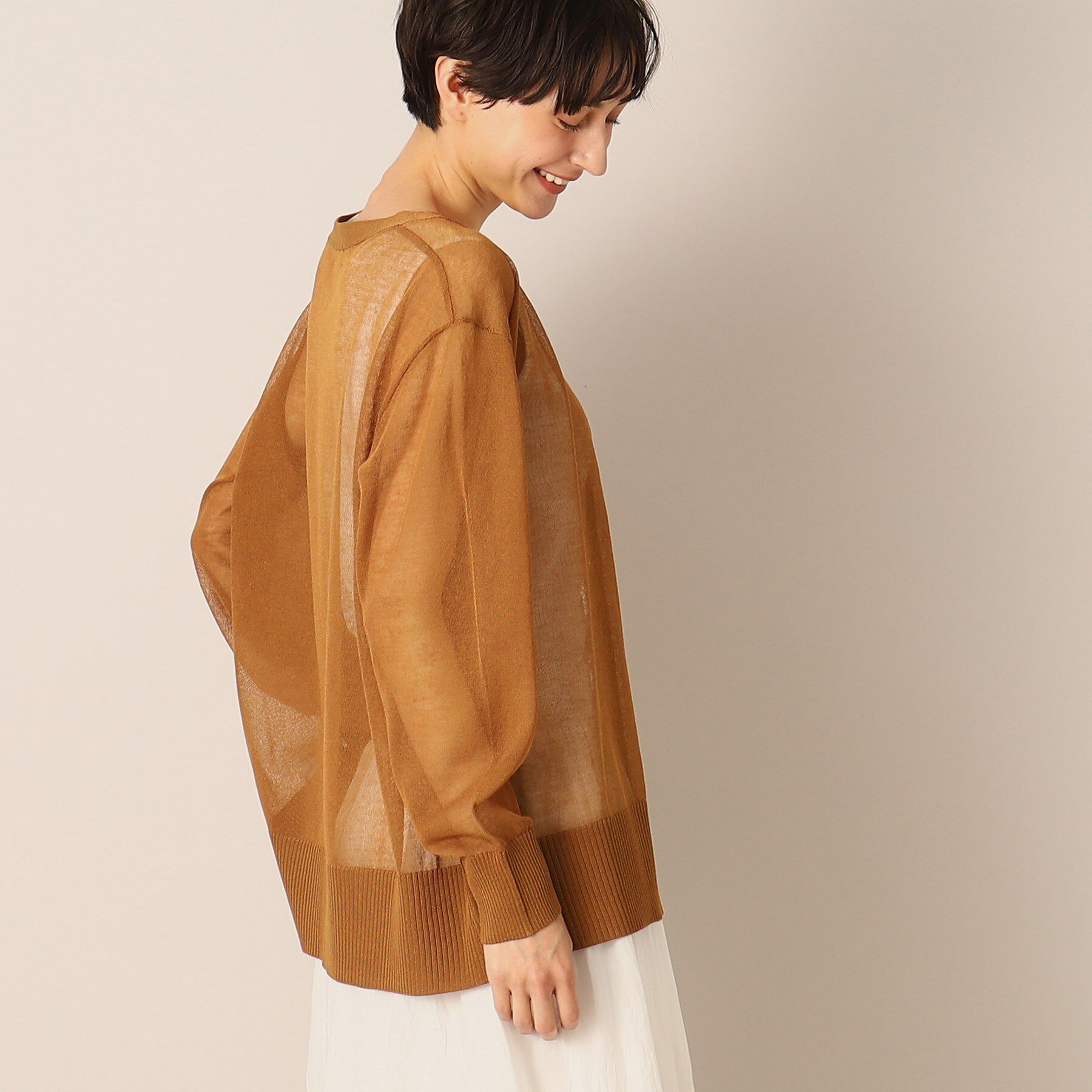 Dessin「【洗える】リネンブレンドVネックカーディガン」|カーディガン|