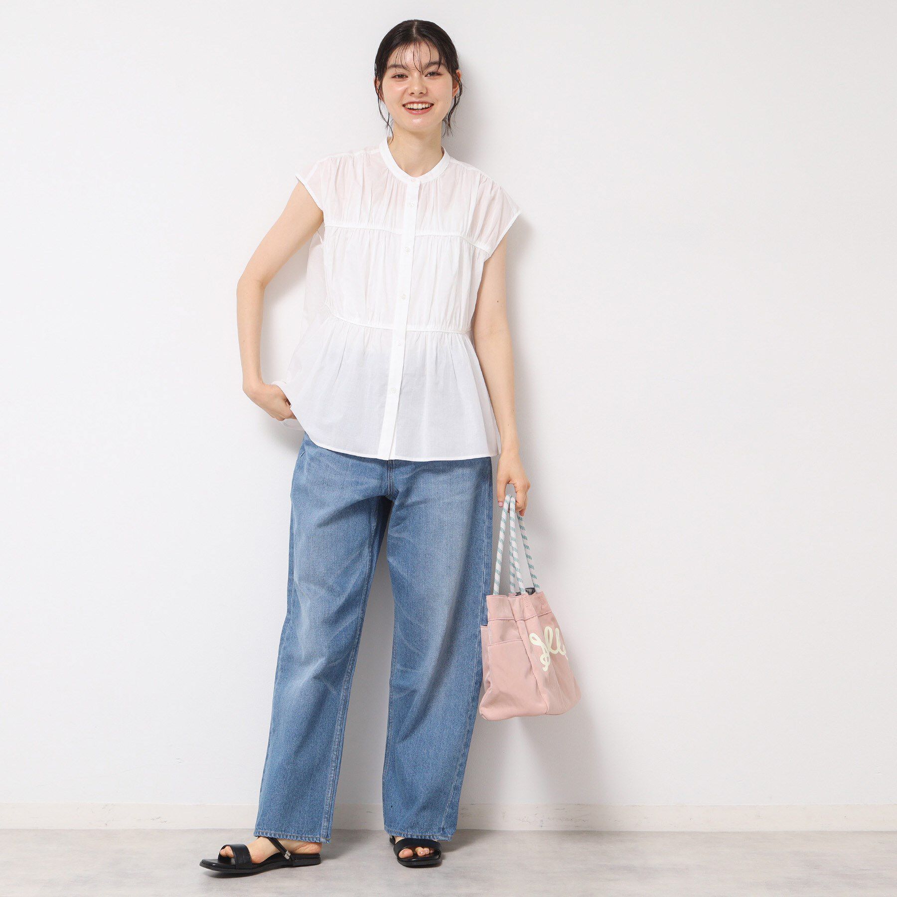 Dessin「【洗える】シャーリングペプラムブラウス」|シャツ・ブラウス|