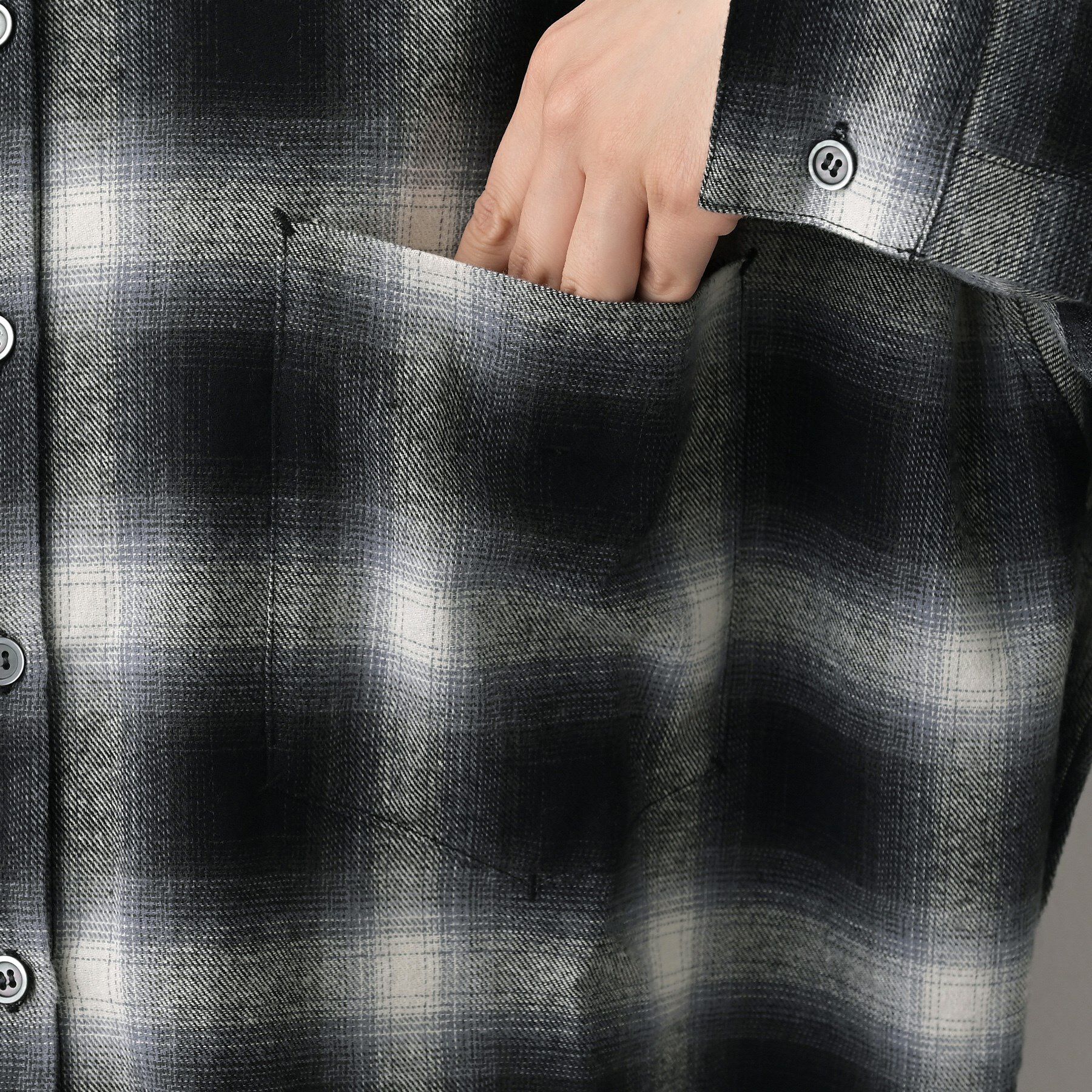 Dessin「【洗える】起毛オンブレーチェック柄シャツ」|シャツ・ブラウス|