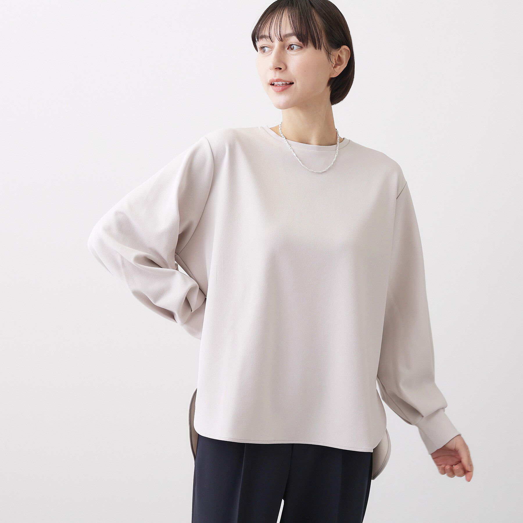 Dessin「【体型カバー/レイヤード/洗える】ジョーゼットプルオーバーブラウス」|シャツ・ブラウス|