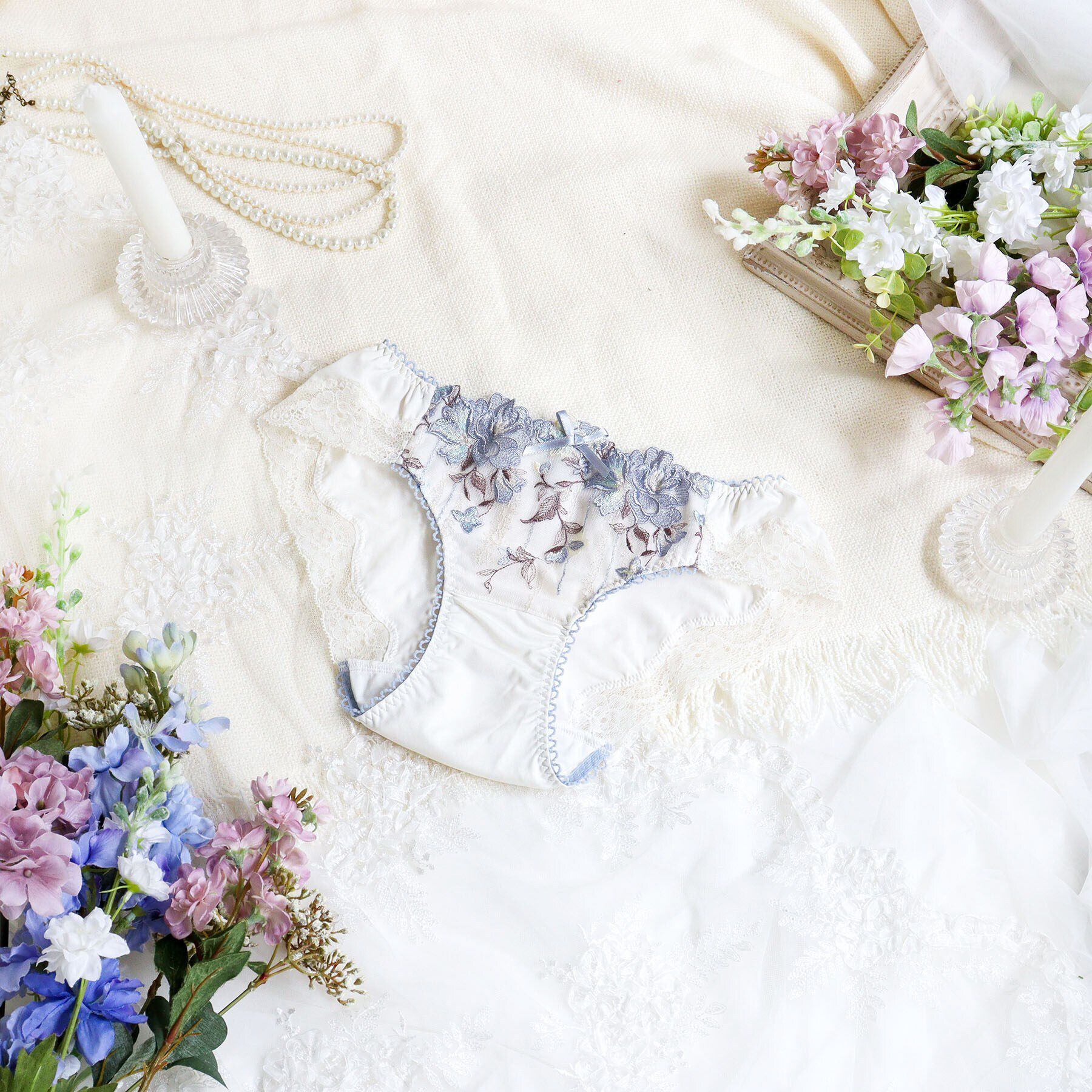 Risa Magli「クラシーナ サニタリーショーツ」|インナー|ブルー(092)