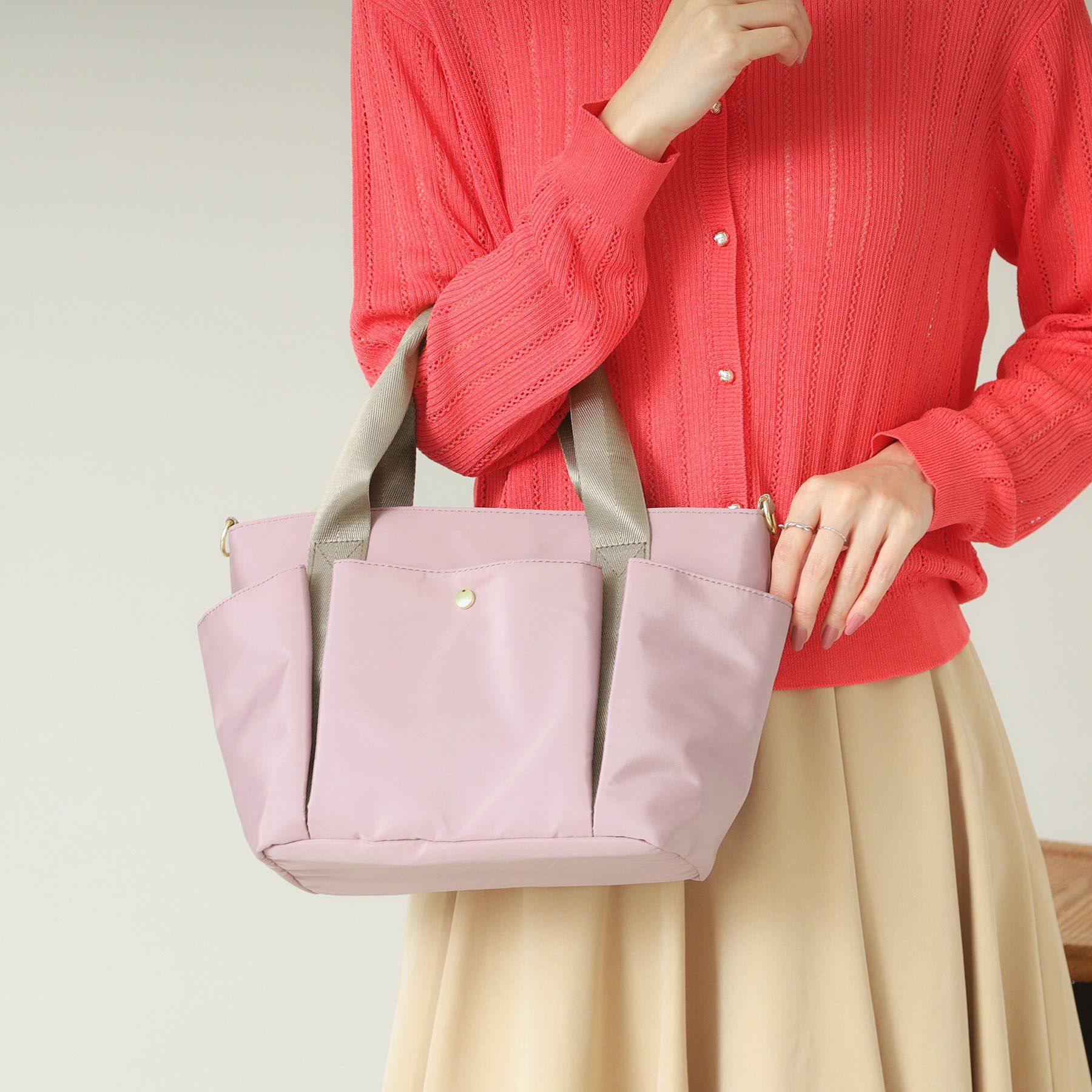 ITS&rsquo;DEMO「【11ポケット】収納アドバイザー2WAYトート」|ハンドバッグ|ラベンダー(080)