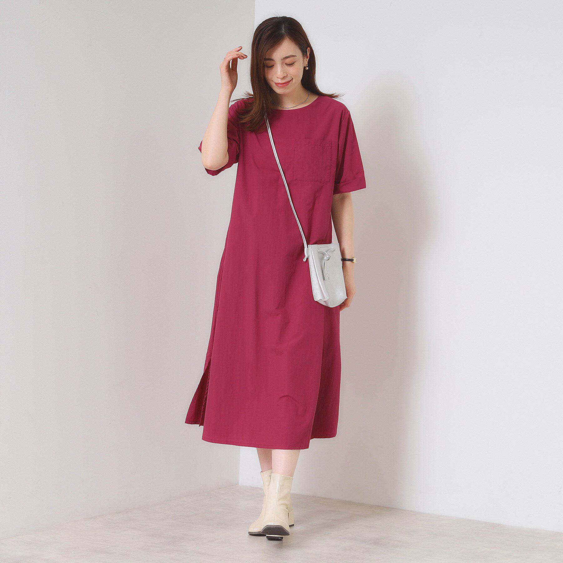 ITS&rsquo;DEMO「【撥水／洗濯機OK】ワンピース」|ワンピース|ボルドー(064)