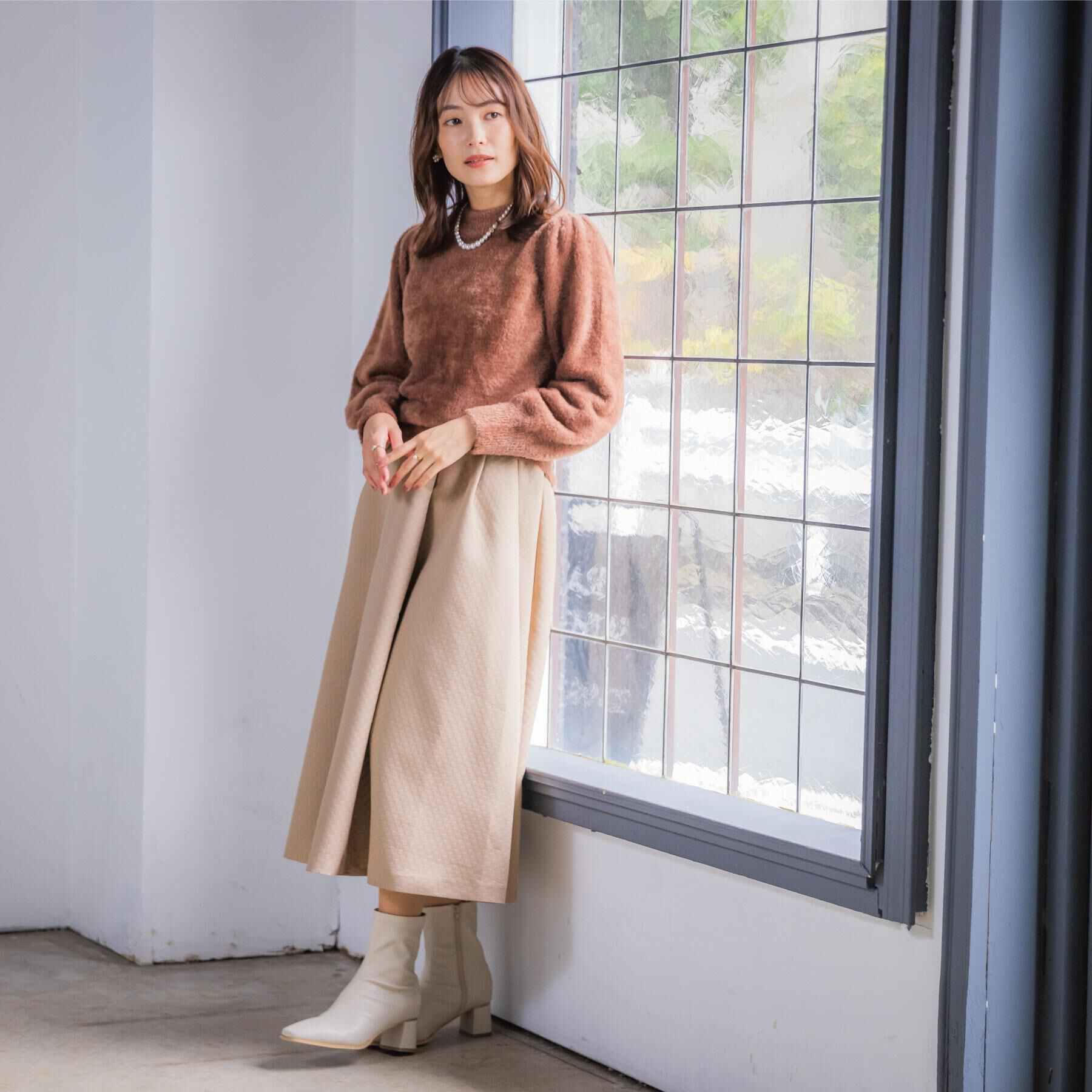 ITS&rsquo;DEMO「【手洗い可】フェザーヤーンパフスリーブニット」|ニット・セーター|