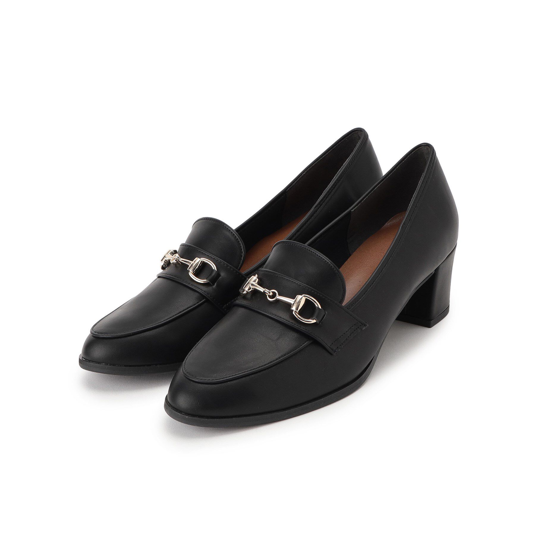 ESPERANZA「ミドルヒールビットローファー」|パンプス|ブラック(019)