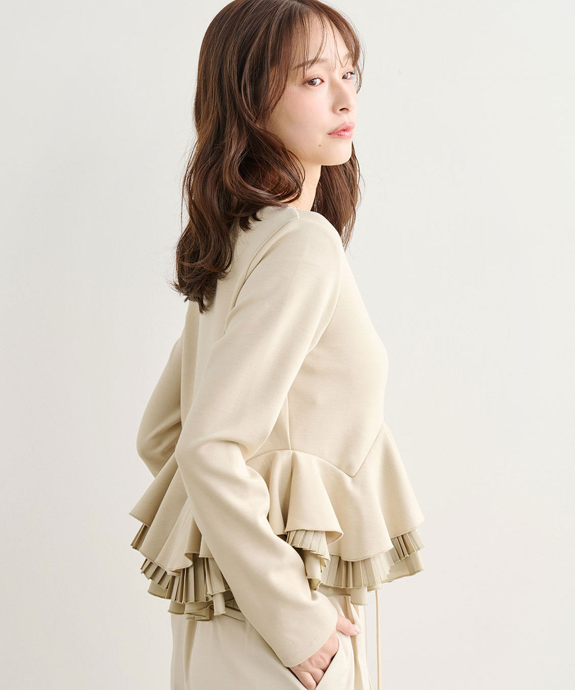 COCO DEAL「ランダムフリルペプラムトップス」|Tシャツ・カットソー|