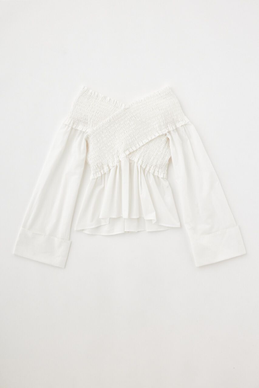 MOUSSY「SHIRRING OFF SHOULDER シャツ」|シャツ・ブラウス|