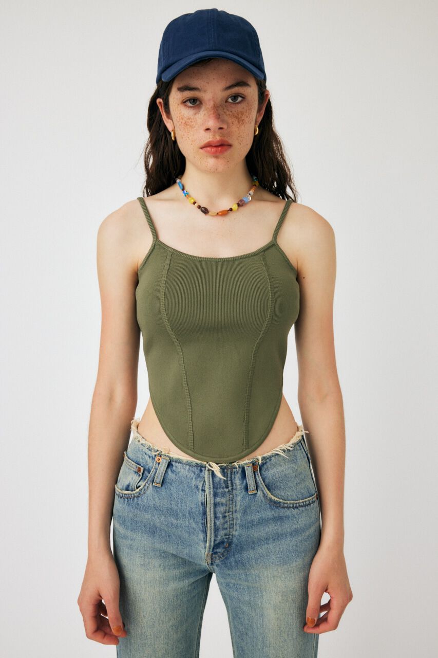 MOUSSY「CORSET KNIT キャミソール」|キャミソール|