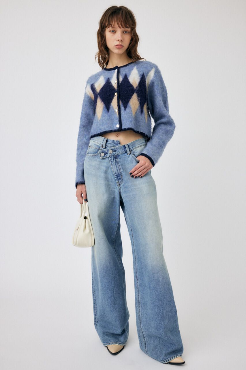 MOUSSY「ARGYLE SHAGGY カーディガン」|カーディガン|