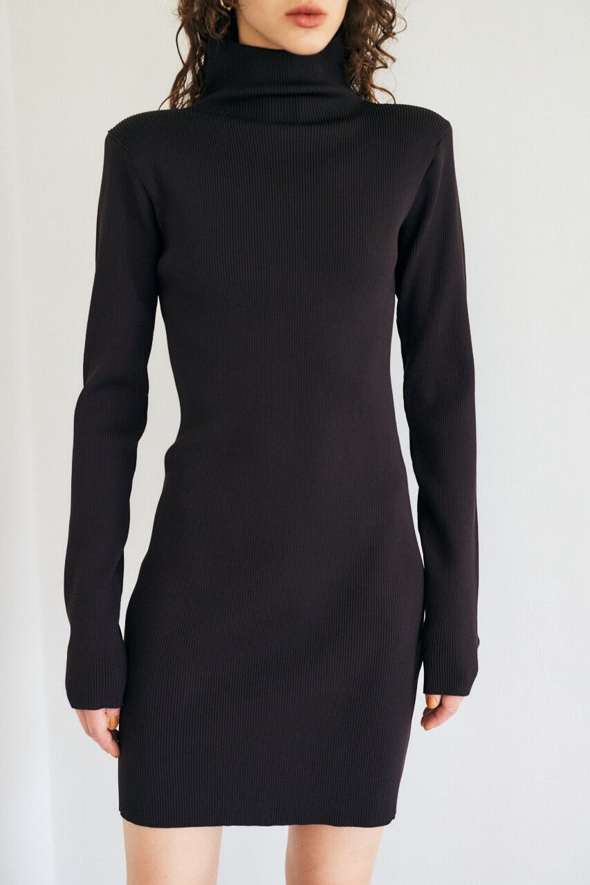 MOUSSY「ニット ミニ ドレス」|ワンピース|BLK