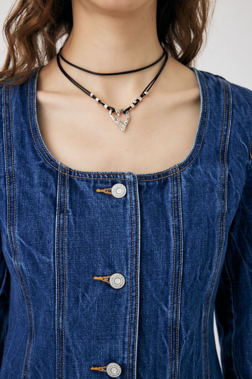MOUSSY「SCOOP NECK DENIM ミニドレス」|ワンピース|