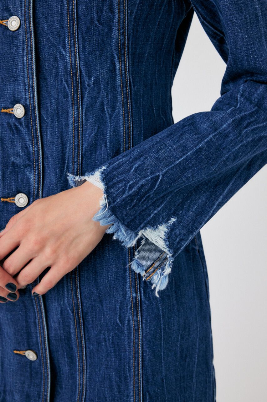 MOUSSY「SCOOP NECK DENIM ミニドレス」|ワンピース|