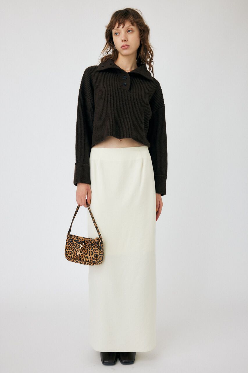 MOUSSY「BUTTON UP HI NECK KNIT トップス」|ニット・セーター|