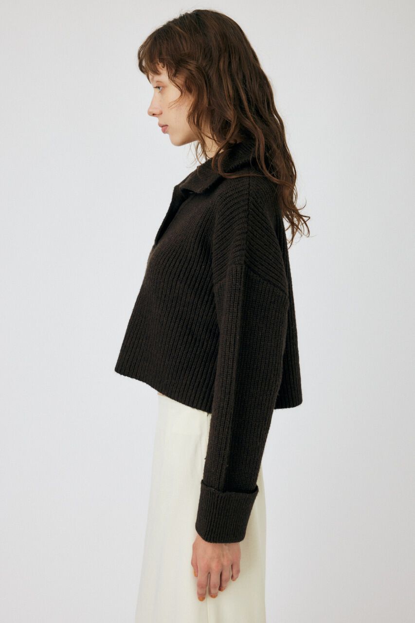 MOUSSY「BUTTON UP HI NECK KNIT トップス」|ニット・セーター|