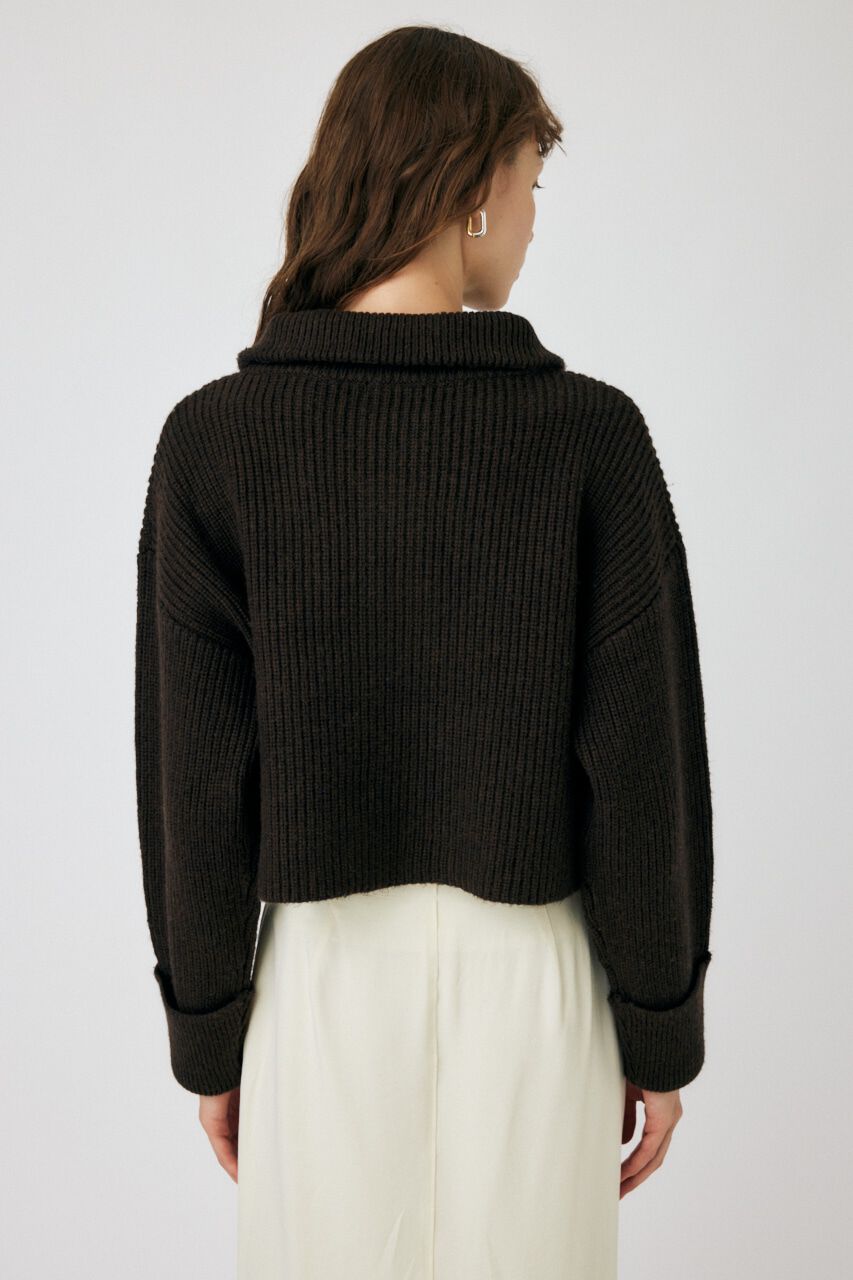 MOUSSY「BUTTON UP HI NECK KNIT トップス」|ニット・セーター|