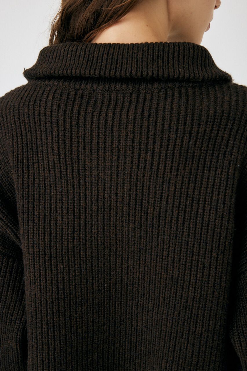 MOUSSY「BUTTON UP HI NECK KNIT トップス」|ニット・セーター|