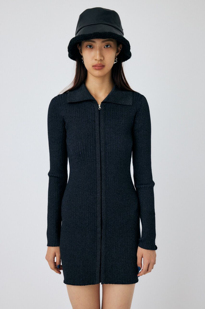 MOUSSY「ZIP UP LS MINI ドレス」|ワンピース|