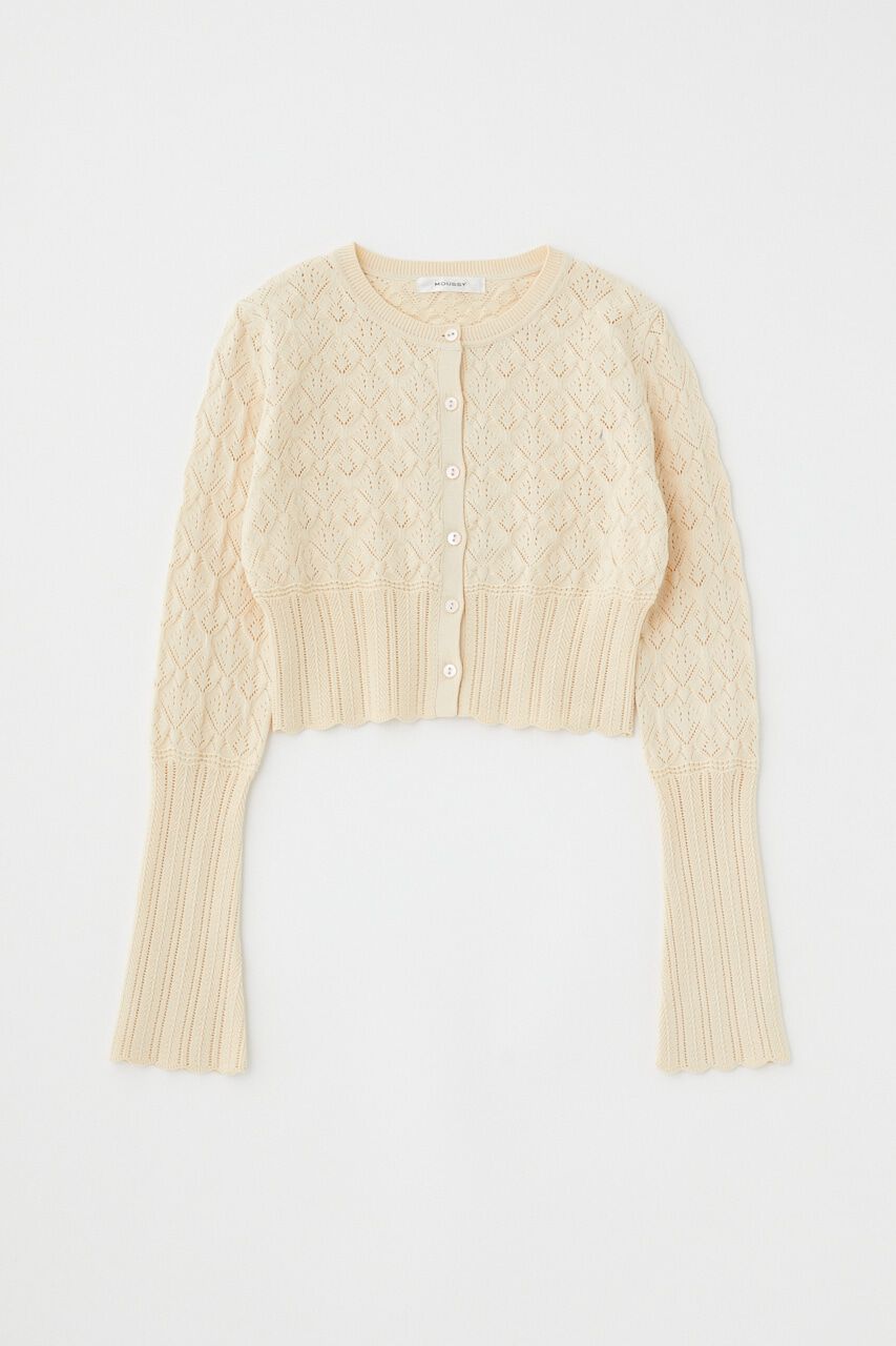MOUSSY「CROCHET KNIT CROPPED カーディガン」|ニット・セーター|