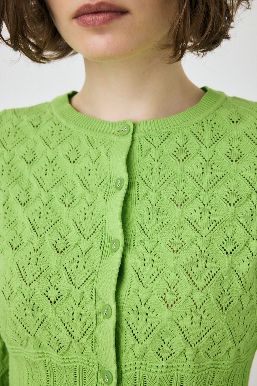 MOUSSY「CROCHET KNIT CROPPED カーディガン」|ニット・セーター|