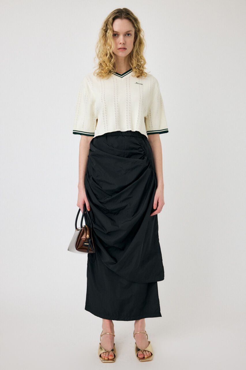 MOUSSY「MOUSSY CROPPED KNIT Tシャツ」|ニット・セーター|