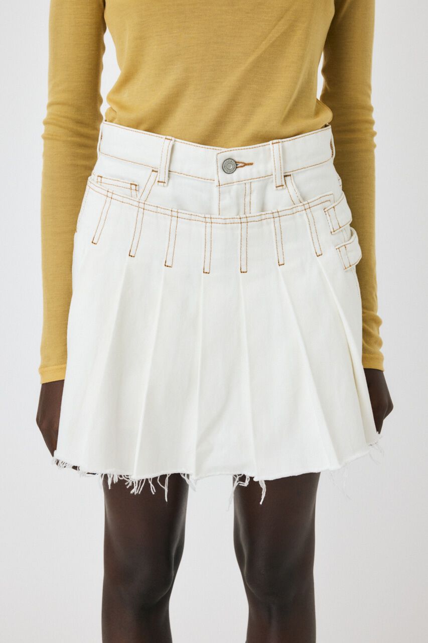 MOUSSY「PLEATS LAYERED ショーツ」|デニム|