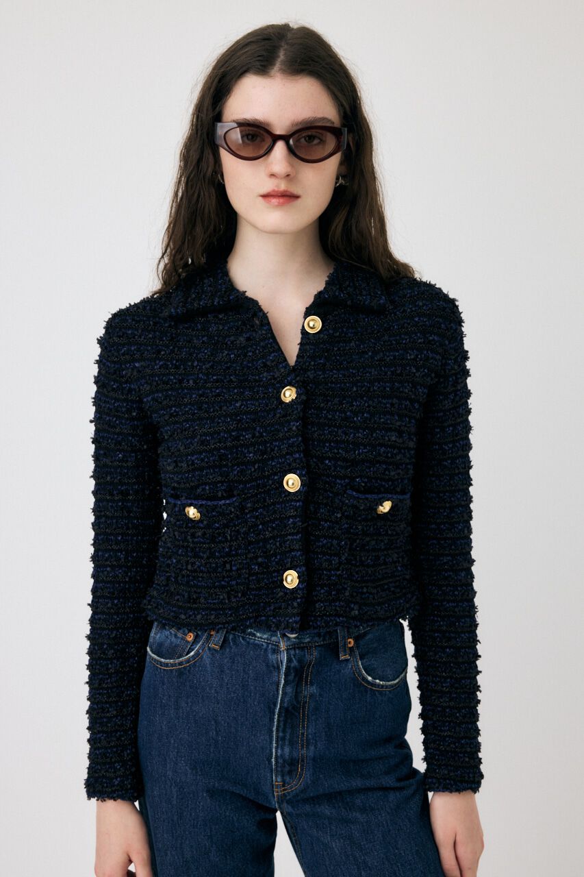 MOUSSY「TWEEDY ニットカーディガン」|ニット・セーター|