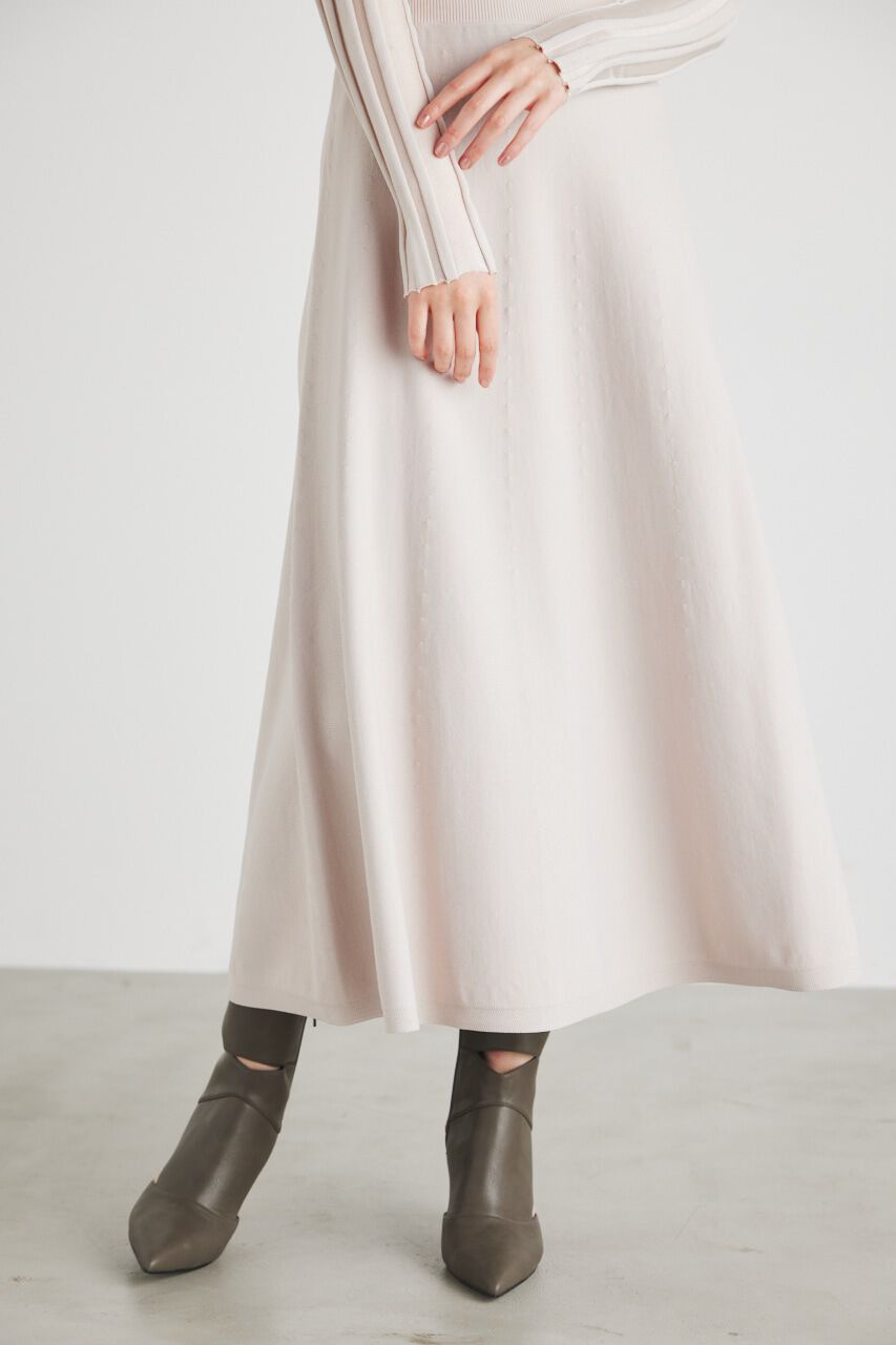 rienda「ランダムシアーRIBフレアKnit OP」|ワンピース|