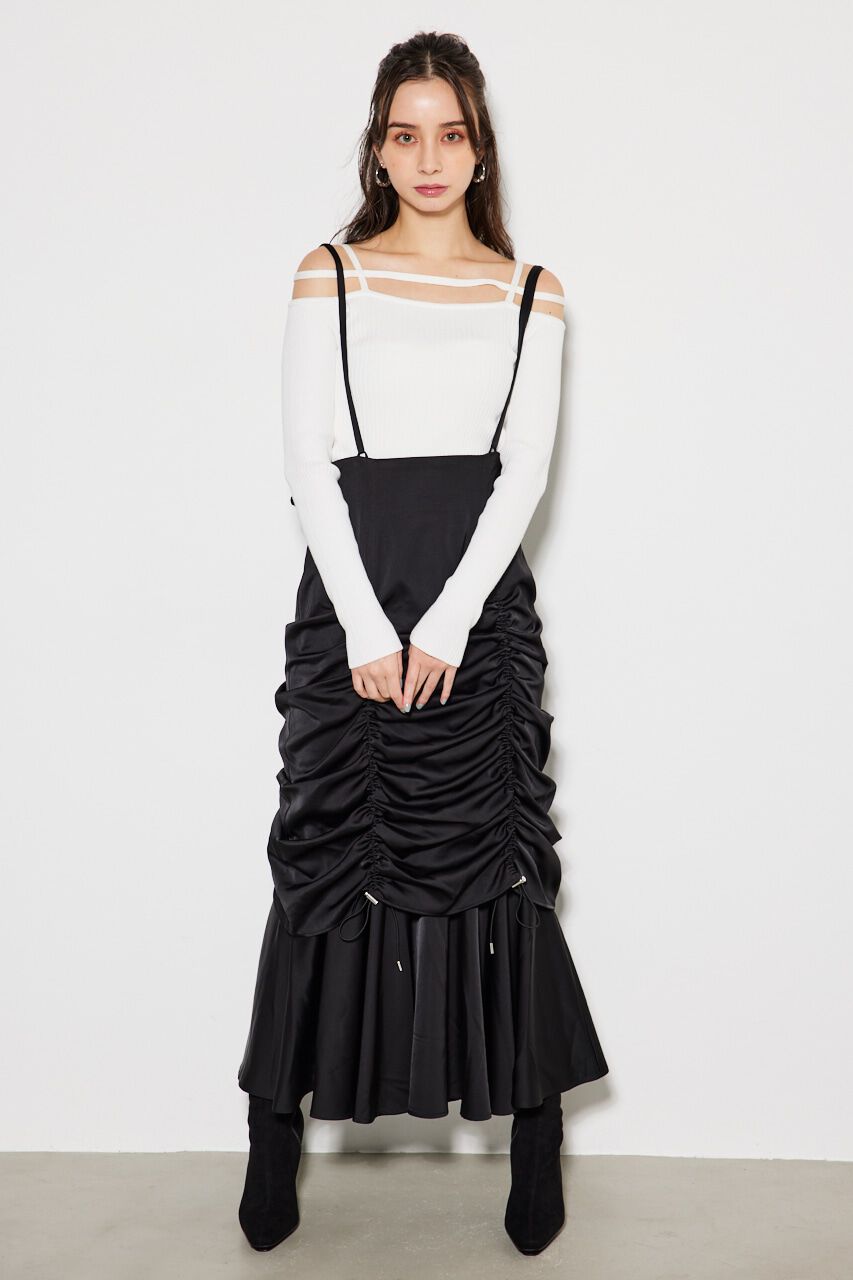 rienda「ドローストリングサスペンダーSK」|スカート|