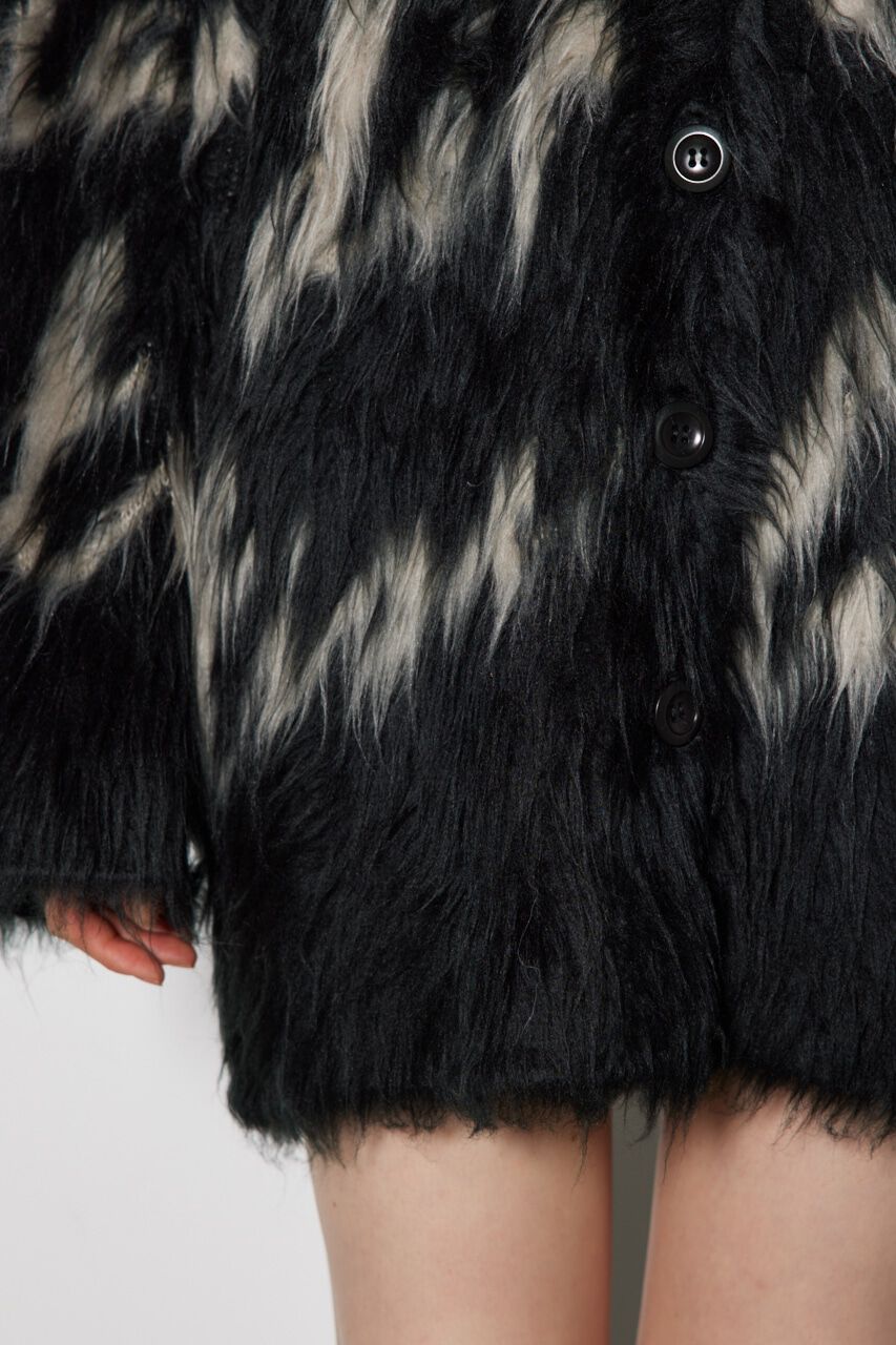 rienda「2WAYロングシャギールーズジャガードニットカーデ」|カーディガン|