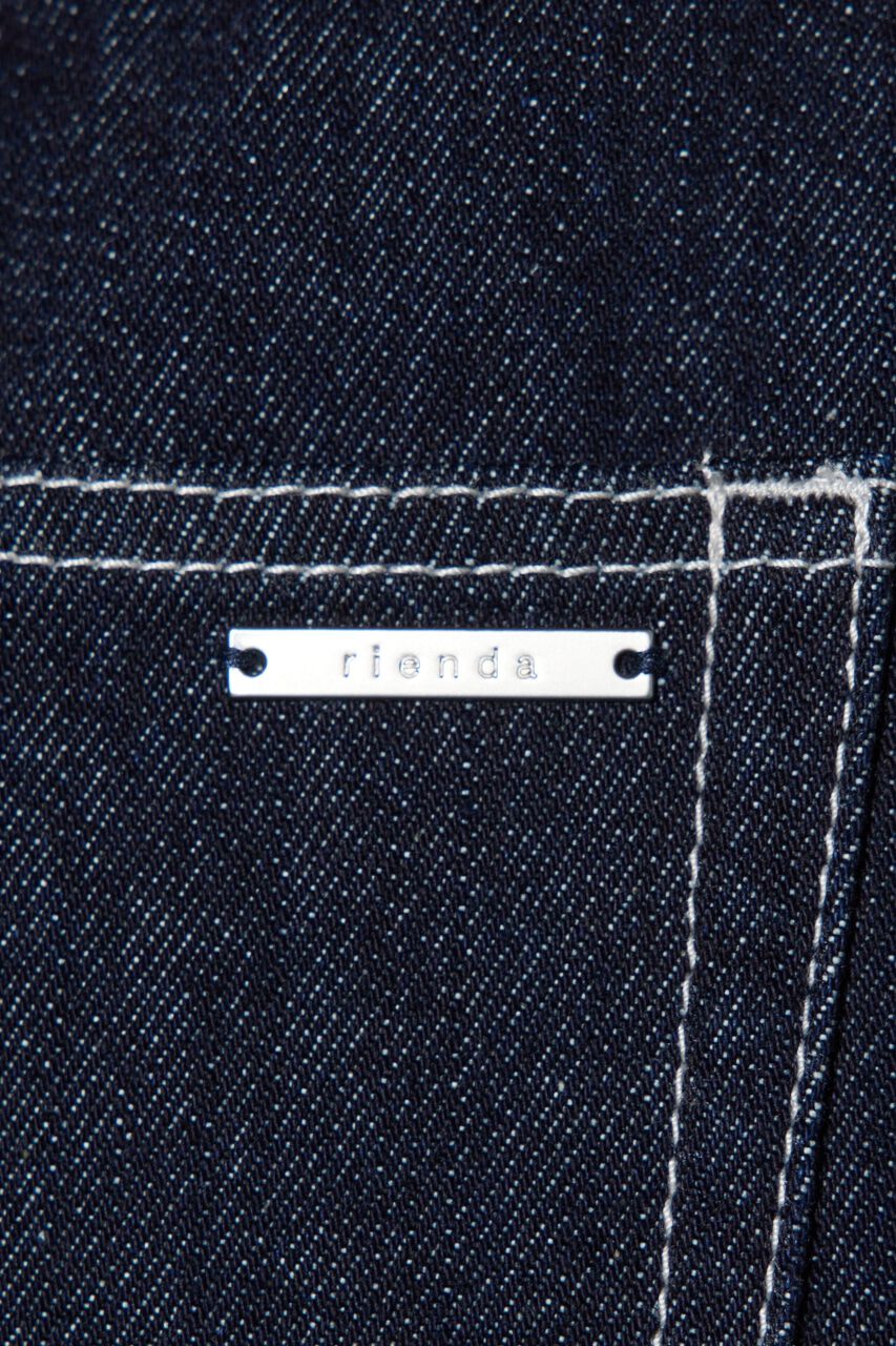 rienda「スリムタックワイドデニムパンツ」|デニム|