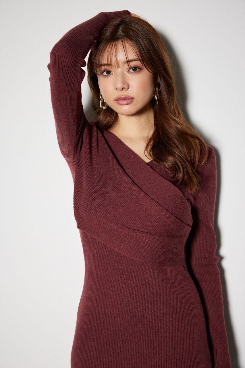 rienda「カシュクールウォッシャブルニットワンピース」|ワンピース|