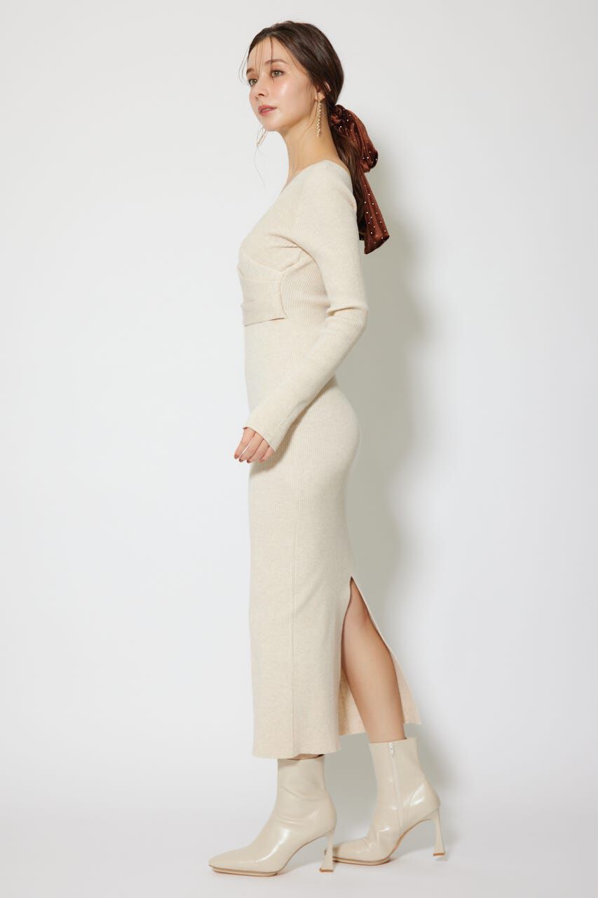 rienda「カシュクールウォッシャブルニットワンピース」|ワンピース|