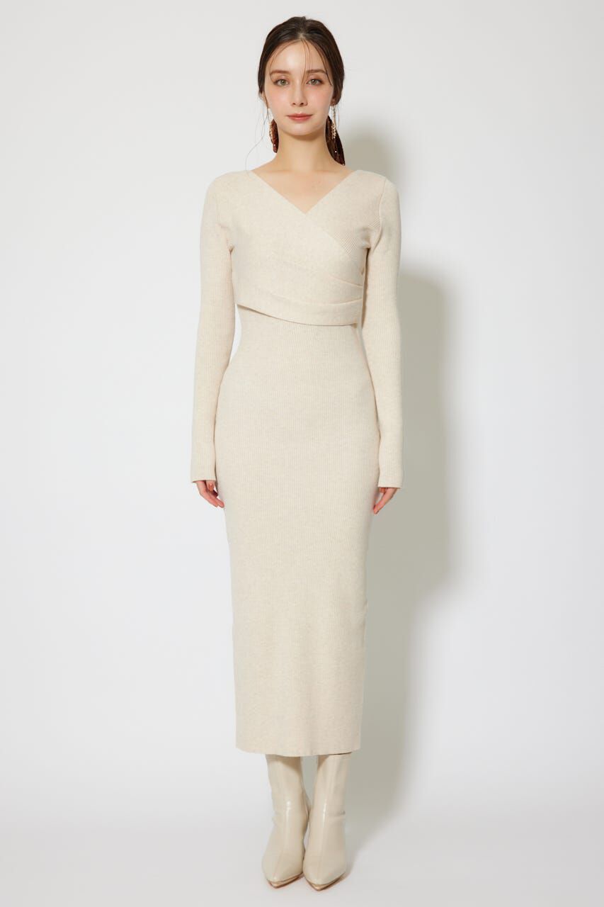 rienda「カシュクールウォッシャブルニットワンピース」|ワンピース|