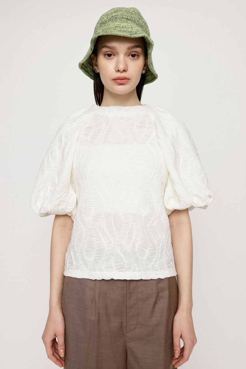SLY「CUT LACE PUFF SLEEVE トップス」|Tシャツ・カットソー|